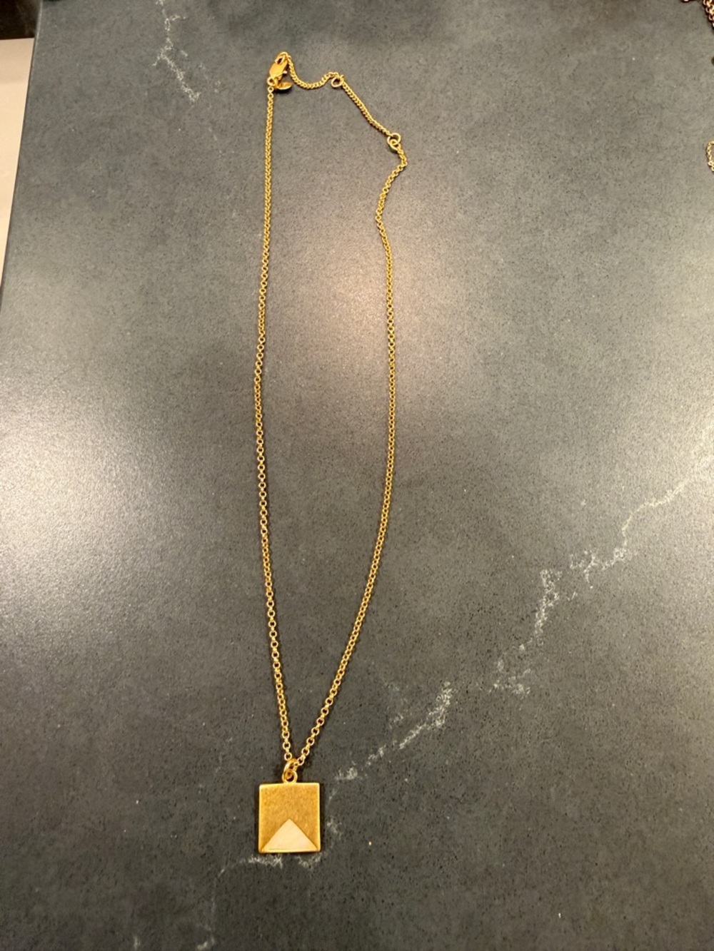 Madewell Gold Square Pendant Necklace with Triangle Accent - Picture 2 of 2